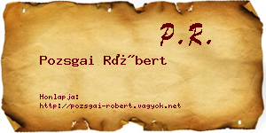 Pozsgai Róbert névjegykártya