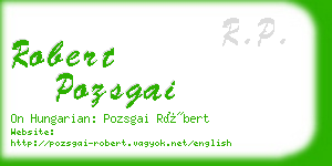 robert pozsgai business card
